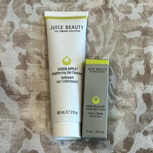 Juice Beauty Bundle Green Apple Brightening Gel Cleanser + Lifting Neck Lift New